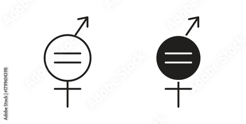 Gender equality icon Isolated flat vector in outline collection on white background