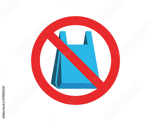 No plastic bag symbol against pollution and waste