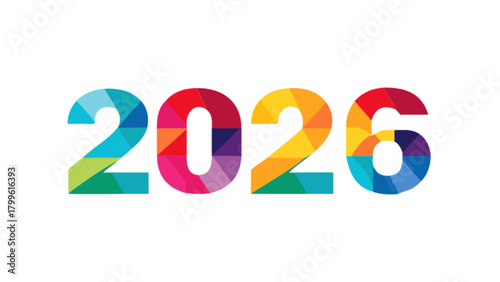 Colorful new year 2026 design vector template, happy new year 2026 graphic illustration and design element
