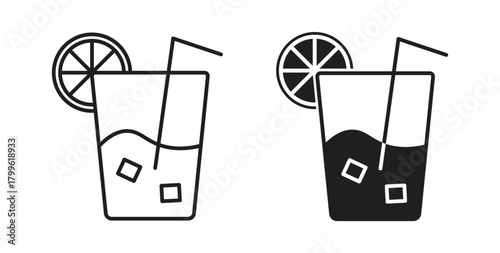 Lemonade icon Isolated flat vector in outline collection on white background