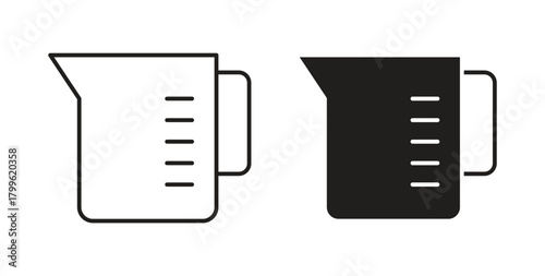 Measuring cup icon Isolated flat vector in outline collection on white background