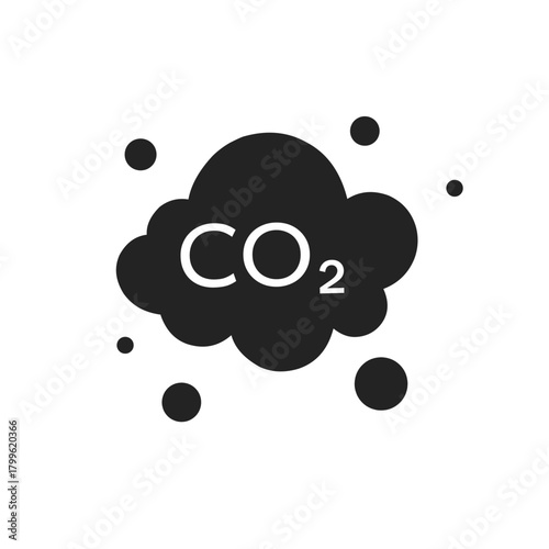 Carbon dioxide or CO2 icon concept. Carbon dioxide icon