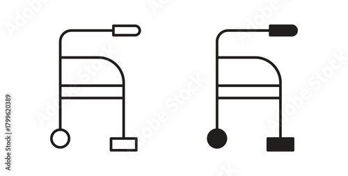 Medical walker icon Isolated flat vector in outline collection on white background
