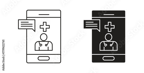 Online consulting icon Isolated flat vector in outline collection on white background