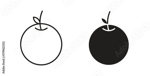 Orange icon Isolated flat vector in outline collection on white background