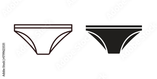 Panties icon Isolated flat vector in outline collection on white background