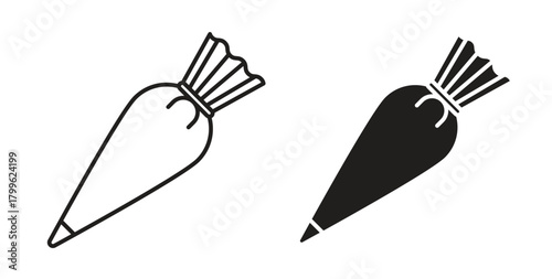 Pastry bag icon Isolated flat vector in outline collection on white background