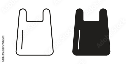 Plastic bag icon Isolated flat vector in outline collection on white background
