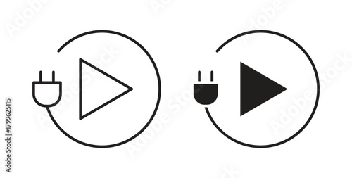 Plug and play icon Isolated flat vector in outline collection on white background