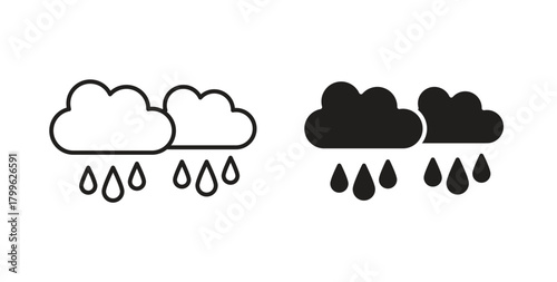 Rainfall icon Isolated flat vector in outline collection on white background