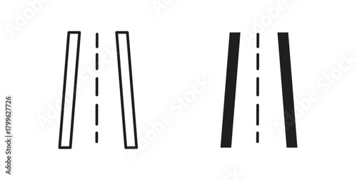 Road icon Isolated flat vector in outline collection on white background