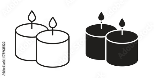 Scented Candle icon Isolated flat vector in outline collection on white background