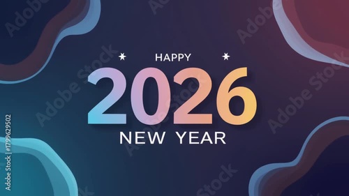 Happy New Year 2026 Celebration with Abstract Background.