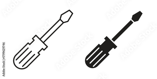 Screwdriver icon Isolated flat vector in outline collection on white background