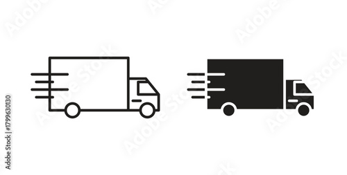 Shipping truck icon Isolated flat vector in outline collection on white background