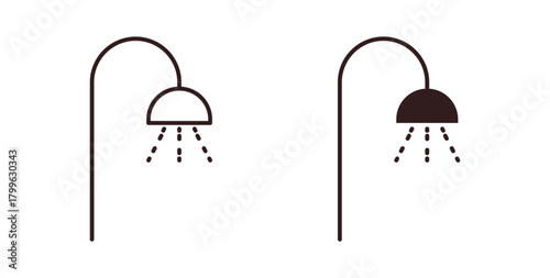 Shower icon Isolated flat vector in outline collection on white background