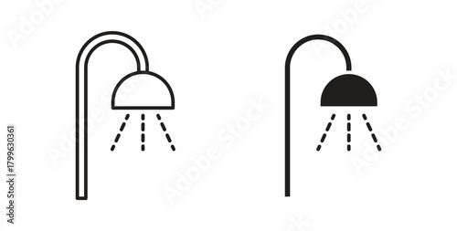 Shower icon Isolated flat vector in outline collection on white background