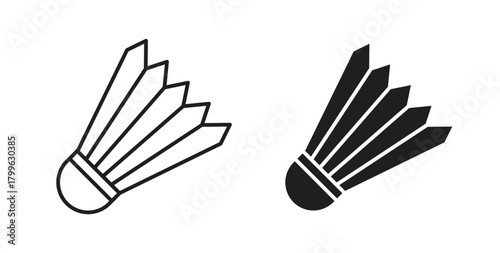 Shuttlecock icon Isolated flat vector in outline collection on white background
