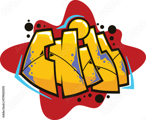 chill word graffiti text sticker illustration