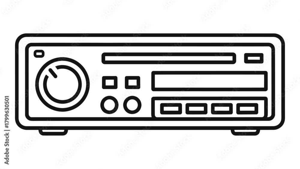 Obraz premium Car audio receiver icon, isolated on white background