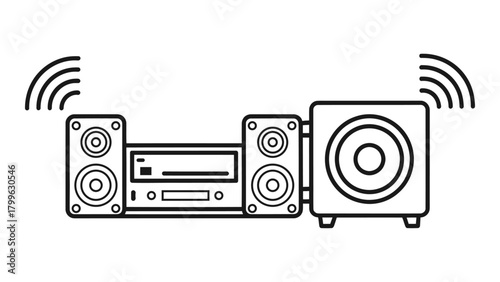 Car audio system icon isolated on white background