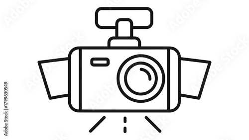 Car camera icon isolated on white background