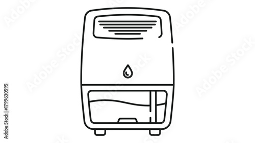 Dehumidifier appliance that removes moisture from air, isolated on white background
