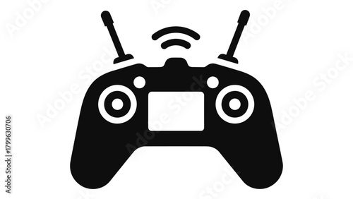 Drone controller for remote flight control and telemetry, isolated on white background