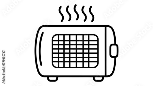 Electric heater icon, isolated on white background