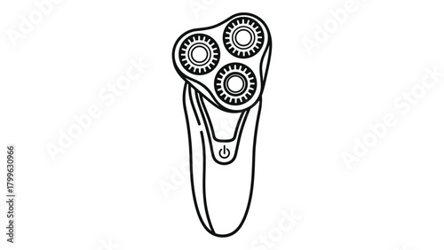 Electric shaver for beard and facial shaving, isolated on white background