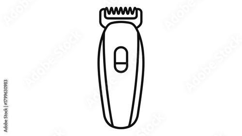 Electric trimmer for beard and hair grooming, isolated on white background