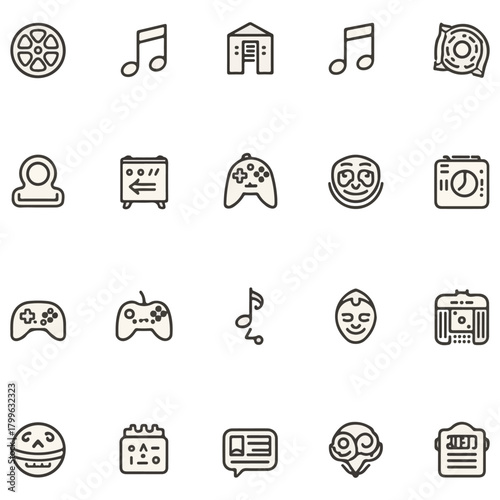 flat style game icons for logos