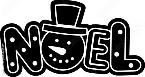 Christmas NOEL text silhouette vector.
Gingerbread NOEL typography clipart.
Festive typography.
Transparent background.
