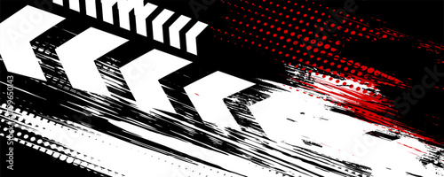 Exclusive red and black color combination sport racing car livery design, for universal medium eps10 vector ready to print.