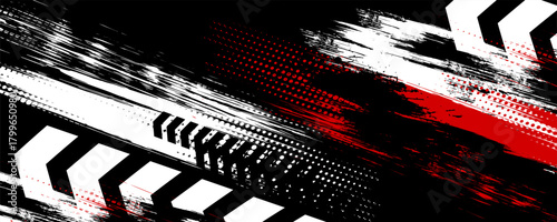 Exclusive red and black color combination sport racing car livery design, for universal medium eps10 vector ready to print.