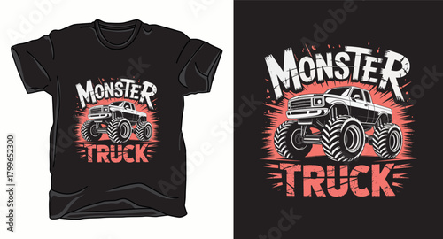 Monster truck graphic vector art t-shirt design print