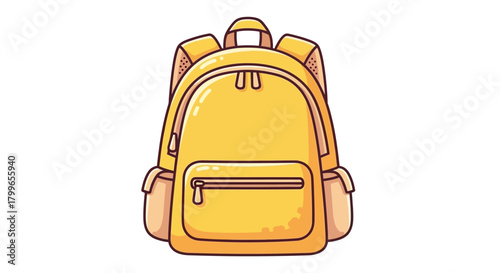 Vibrant yellow cartoon backpack with multiple compartments and zippers, ideal for school or casual travel.