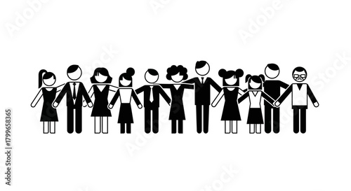 Diverse group of people holding hands united in community and collaboration, representing teamwork and connection