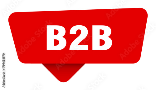 b2b red sticker isolated on transpatent background. b2b sign