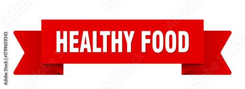 healthy food ribbon isolated on transparent background. healthy food ribbon