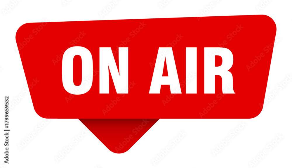 Fototapeta premium on air red sticker isolated on transpatent background. on air sign