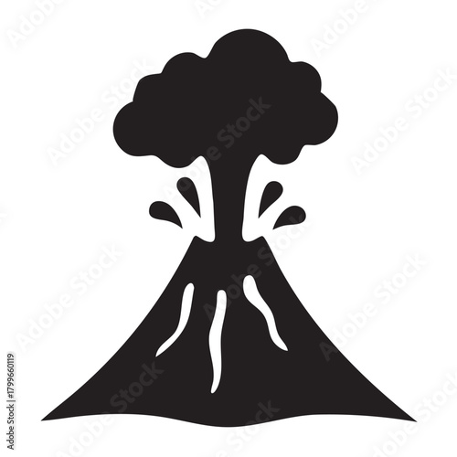 Volcano Lava Burst Vector Graphic