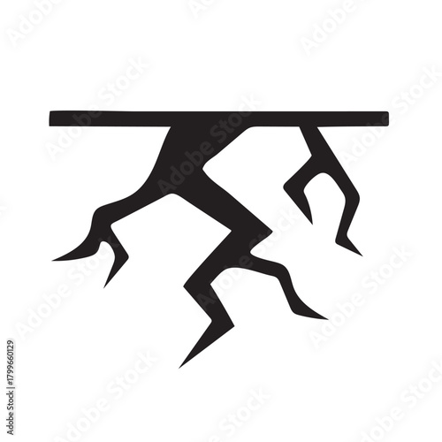 Split Fissure Motif Vector