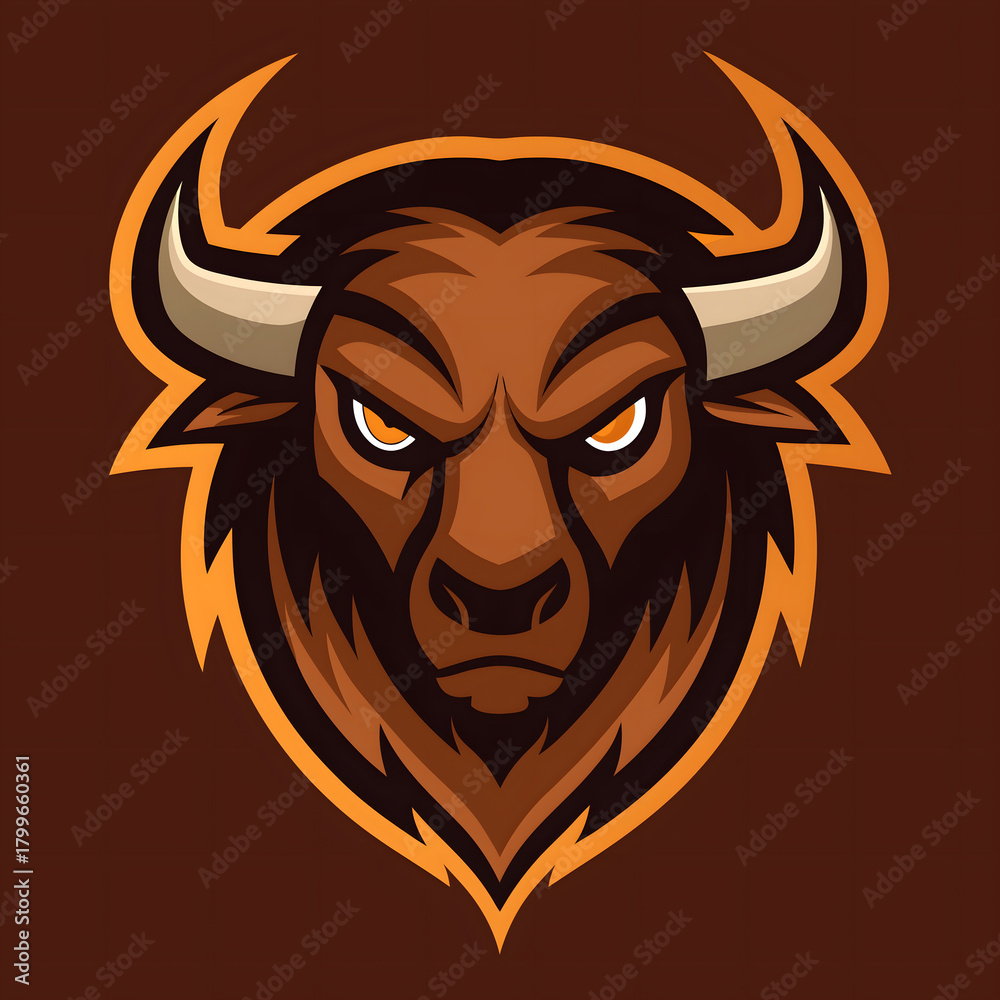 Fototapeta premium vector illustration of a bull head