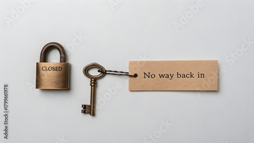 key beside closed lock broken heart concept