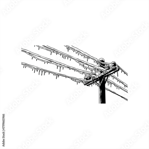 Winter power supply challenges icons for energy management design
