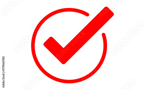 Isolated red tick check mark