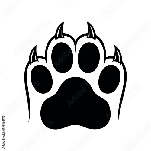 Animal footprint and claws icons for wildlife conservation and education