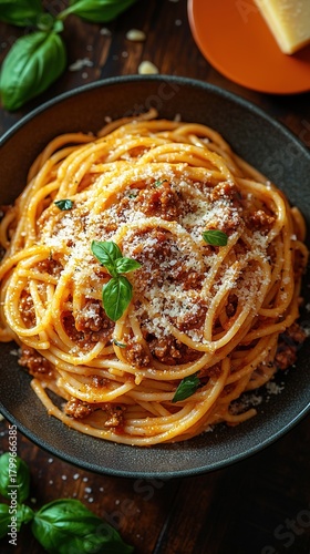 Italian Bolognese Pasta, Classic Pasta Food, Catering Photography and Pasta Material