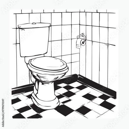 vector illustration of lavatory